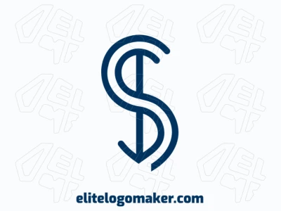 Um logotipo monolinear elegante que mescla a letra 'S' com um símbolo de seta, simbolizando progresso e inovação, com um esquema de cores opcional em azul escuro.