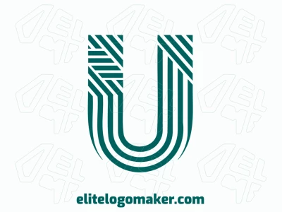 Um logotipo de letra inicial com a letra 'U' composta por várias linhas, projetado para criar uma identidade visual excelente e notável.