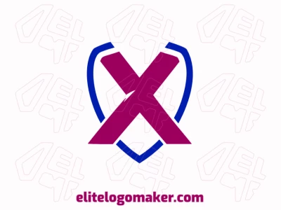 Um logotipo de emblema personalizável e proeminente, apresentando a letra 'X' única combinada com um escudo, perfeito para uma marca distinta.
