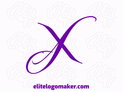 Um logo barato com a letra cursiva 'X' no estilo de letra inicial, projetado com curvas elegantes para uma identidade de marca simples e estilosa.