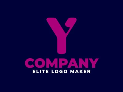 Um logotipo minimalista apresentando a letra 'Y', projetado com simplicidade elegante e uma paleta de cores rosa para um toque sutil e elegante.