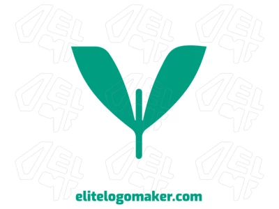 Uma letra "Y" minimalista e barata, projetada com elementos semelhantes a plantas, criando um visual natural e elegante.