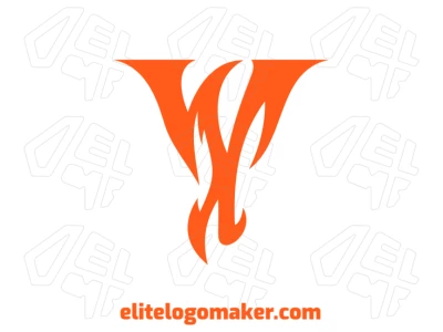 Um logotipo distinto com a letra 'Y' com efeito de fogo, projetado em estilo de letra inicial com linhas ousadas e chamas dinâmicas para uma aparência marcante.