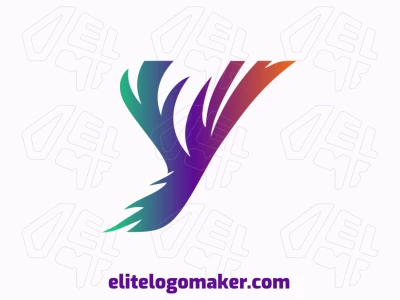 Um logotipo vibrante em gradiente com a letra 'Y', misturando cores de forma harmoniosa para um design dinâmico e atraente.