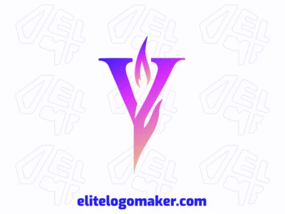 Um design bonito de criador de logotipo rápido com a letra 'Y' em um gradiente laranja e rosa, criado em estilo abstrato para um visual vibrante e moderno.