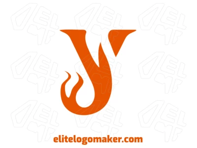 Um logo de representação com a letra 'Y' em cor laranja, projetado no estilo de letra inicial com linhas limpas para uma identidade de marca ousada e marcante.