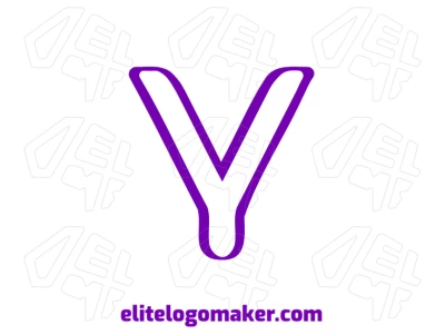 Um design criativo apresentando a letra 'Y' na cor roxa, com estilo simples que cria um logo limpo e moderno com forte apelo visual.