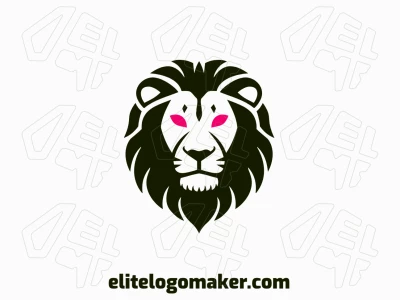 Um excelente design de logotipo simétrico apresentando uma cabeça de leão, um modelo de logotipo profissional.