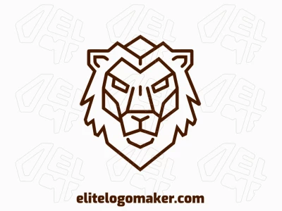 Um logotipo monolinear único apresentando a cabeça de um leão, combinando elegância e simplicidade em seu design de linha contínua.