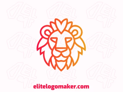 Um design de logotipo vetorial econômico com a cabeça de um leão em um gradiente vibrante, criando um impacto visual marcante e memorável para qualquer marca.