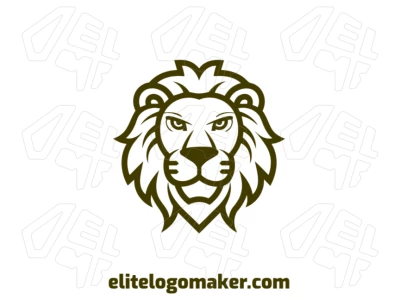 Um design simples e elegante de leão, incorporando um conceito de logo criativo com linhas limpas e poucos detalhes.