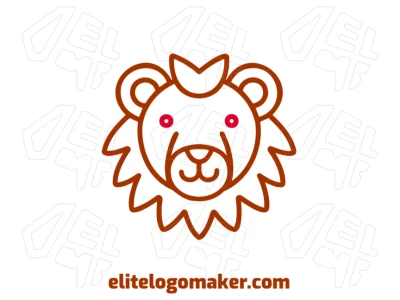 Design criativo e simétrico de uma cabeça de leão com estilo customizável, oferecendo uma identidade visual única e versátil.