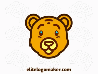 Um logotipo infantil com um ursinho fofo, caracterizado por formas lúdicas e um design encantador, perfeito para uma marca voltada para crianças.