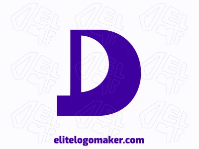 Um logotipo minimalista apresenta a letra 'D', desenhada com linhas limpas e simples, oferecendo um visual elegante e profissional adequado para qualquer empresa.