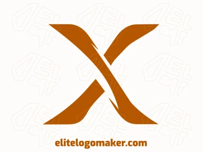 Um logotipo barato e profissional com a letra 'X' minimalista em marrom, projetado para inspirar com suas linhas limpas e estilo minimalista moderno.