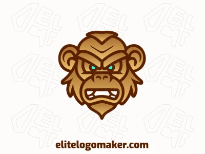 Uma ilustração de vetor de logotipo sutil em gradiente apresentando a cabeça de um macaco, perfeita para uma identidade de marca única.