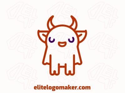 Um logotipo abstrato chamativo e criativo com um design de monstro único, destacando-se como diferente.