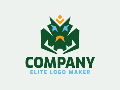 Crie um logotipo ideal para o seu negócio com a forma de um monstro com estilo abstrato e cores customizáveis.