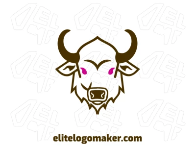 Um design no estilo mascote online apresentando a cabeça de um boi, combinando linhas fortes e características ousadas para criar um logo poderoso e memorável.