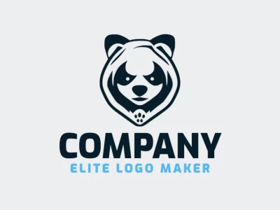 Logotipo ideal para diferentes negócios com a forma de uma urso panda com estilo minimalista.