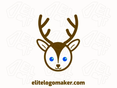 Um criador de logotipo divertido com uma cabeça de cervo abstrata, projetada com formas criativas e detalhes dinâmicos para um visual moderno e envolvente.