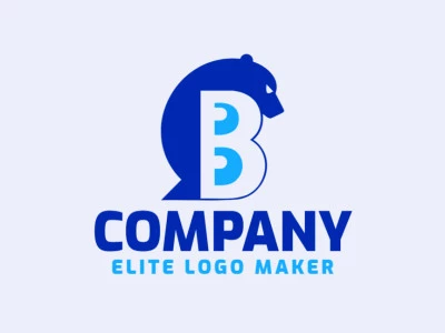 Um logotipo que combina inteligentemente um urso polar e a letra 'B' para um duplo significado, elaborado com um toque de elegância e sagacidade.