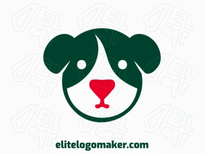 Um logotipo encantador e simples apresentando um filhote, com uma adorável combinação de tons de verde e vermelho.