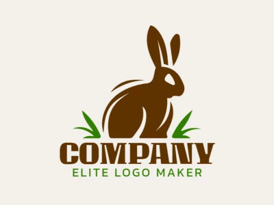 Este logo traz um coelho encantador, habilmente criado com tons de verde e marrom. Seu design inspirado em animais captura a graça e o apelo da natureza.