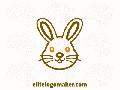 Um logotipo minimalista com a cabeça de um coelho, projetado com linhas limpas e formas simples para criar uma identidade de marca apropriada e elegante.