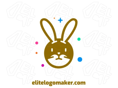 Um design personalizável de animal com cabeça de coelho, perfeito para criar um logo único com o uso de um criador de logos para branding personalizado.