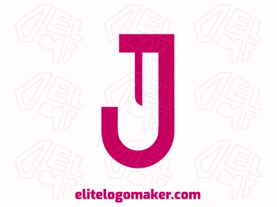 Um design inspirador de criador de logotipo rápido com a letra 'J' em vermelho, feito em estilo minimalista com linhas limpas para um visual moderno e impactante.