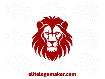Um design gracioso de animal apresentando um leão vermelho com um design interessante, criando um logo marcante e dinâmico com linhas ousadas e elegantes.