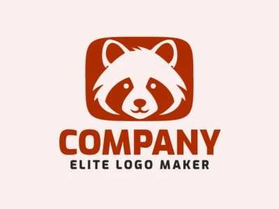 Logotipo ideal para diferentes negócios com a forma de um panda vermelho com estilo simples.