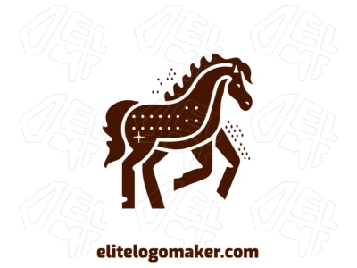 Um logotipo chamativo com um cavalo de aparência refinada, criado com linhas elegantes e formas suaves para uma aparência sofisticada e dinâmica.