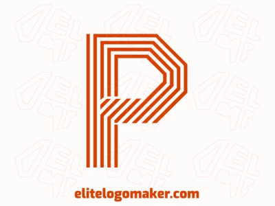 Um logotipo listrado com a letra "P" refinada, combinando linhas modernas e detalhes sutis para criar uma identidade visual sofisticada e elegante.