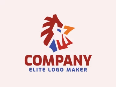 Logotipo adequado para várias empresas com a ilustração de um galo com design único e estilo abstrato.