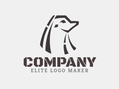 Logotipo criativo com a forma de uma foca com design memorável e estilo simples, a cor utilizado no logotipo é marrom.