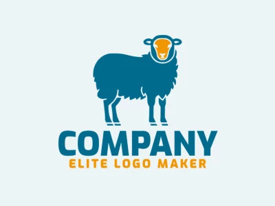 Logotipo profissional com a forma de uma ovelha com design criativo e estilo mascote.