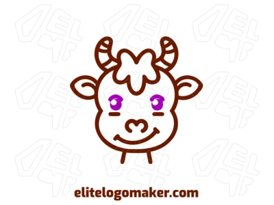 Um design divertido e colorido apresentando uma cabeça de ovelha com um design infantil, criando um logo divertido e envolvente perfeito para uma marca jovem.