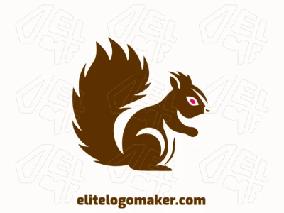 Emblema contemporâneo com um esquilo, primorosamente trabalhado com uma estética elegante e estilo minimalista.
