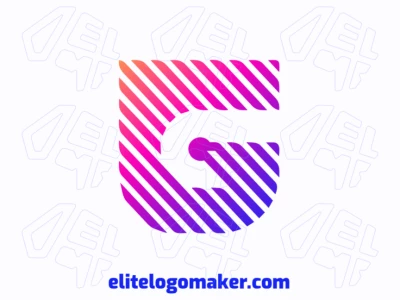 Um design de logotipo de qualidade com uma letra 'G' listrada e em degradê em um estilo moderno e atraente.
