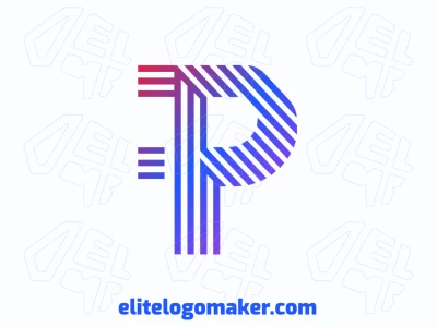 Um logotipo acessível e estiloso com a letra “P” listrada e em degradê, criado por um logo design maker para oferecer uma solução de branding moderna e acessível.