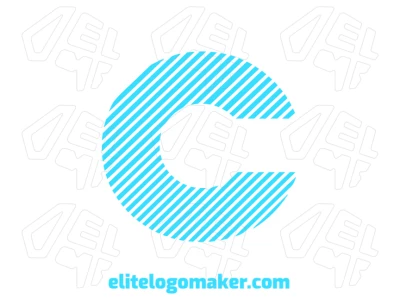 Excelente letra inicial "C" com um design listrado e dinâmico, criando uma identidade visual ousada e moderna.