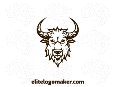 Um template de logo apresentando a cabeça de um Touro com um estilo simples de animal, criando um design ousado e direto para uma identidade de marca memorável.