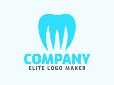 Logotipo profissional com a forma de um dente com estilo pictórico, a cor utilizada foi azul.