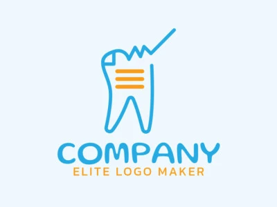 Logotipo  com a forma de um documento combinado com um dente composto por um design criativo e estilo monoline.