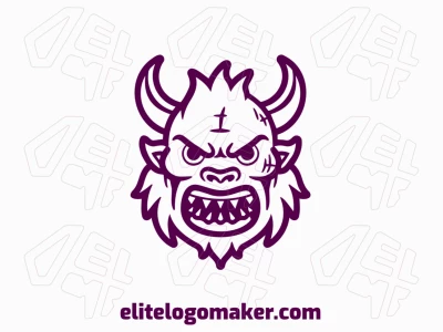O logotipo criativo apresenta um design abstrato de um monstro feio, usando formas não convencionais para criar uma visualização única e memorável.