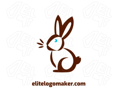 Logotipo abstrato barato com uma ilustração vetorial de um coelho em formato SVG, projetado com elementos únicos e modernos.