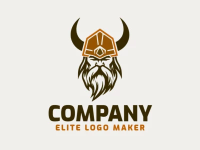 Logotipo customizável com a forma de um viking com design criativo e estilo ilustrativo.