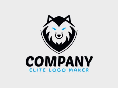 Logotipo ideal para diferentes negócios com a forma de um lobo , com design criativo e estilo mascote.